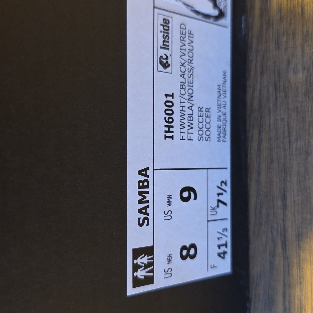 Adidas Samba White and Black Leather Classic Sneakers 8M 9W NWT (IH6001) - Picture 11 of 11